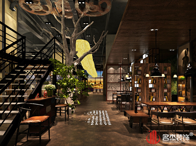 復(fù)古工業(yè)風餐廳裝修