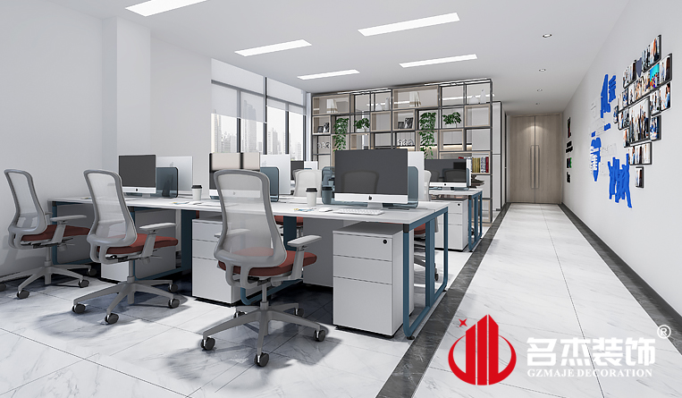 開放辦公區(qū)域裝修設計效果